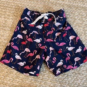 Janie and Jack flamingo swim trunks 6-12m